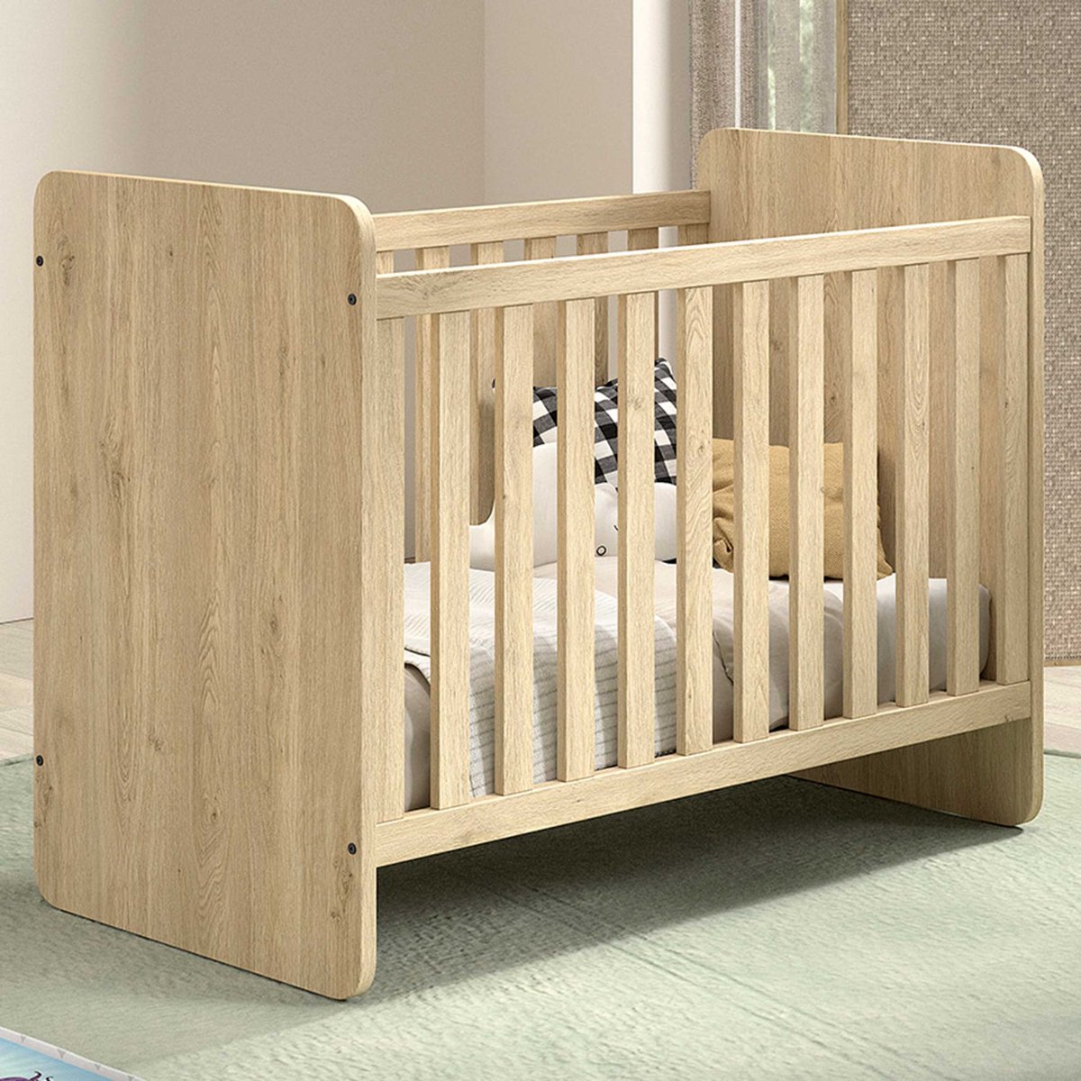 Vipack Sammie Meegroeibed - Eikdecor - 60x120cm En 90x200cm - Vipack - Meegroeibed - Bruin - Melamine; Spaanplaat Eenpersoons Normaal Bed