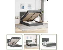 vidaXL Boxspring Bed - Ottoman Bed - Ottoman bed met matras 140x190cm stof donkergrijs - Slaapcomfort - Opbergbed - Tweepersoonsbed