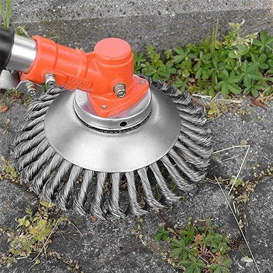 Onkruidborstel met draad - Geschikt voor tuinonderhoud - Effectief voor het verwijderen van onkruid en wildkruid in de tuin - Ideaal voor maaien of andere landbouwdoeleinden van Merkloos	 — afbeelding 4