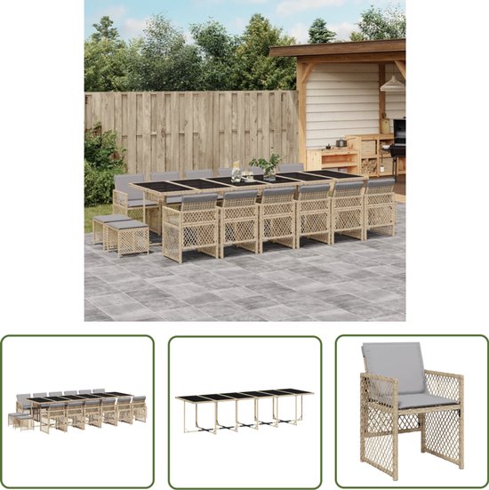 vidaXL Clé rotative - Ensemble de clés - Salon de jardin 17 pièces avec coussins en résine tressée beige - Outils de drapage - Boîte à outils - Tools de mécanicien