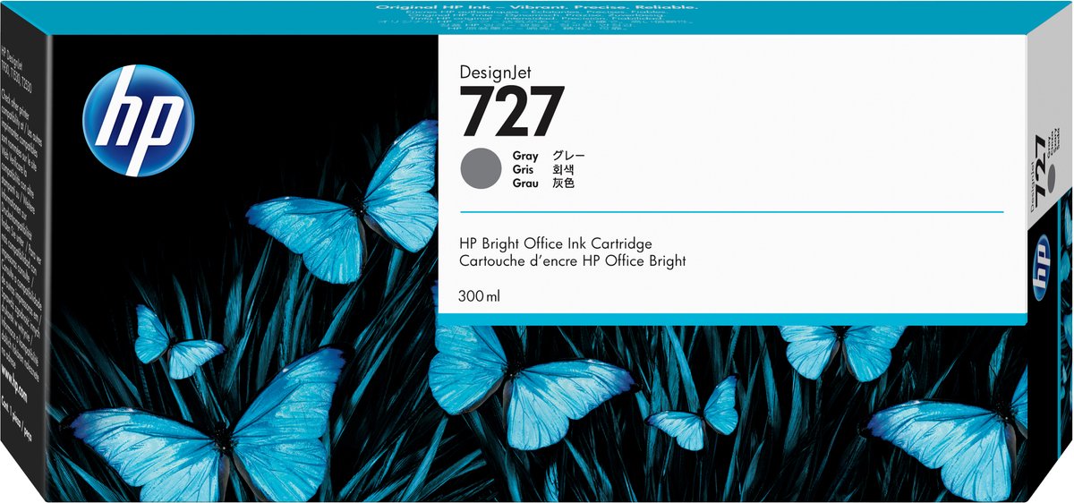 HP 727 grijze DesignJet inktcartridge, 300 ml