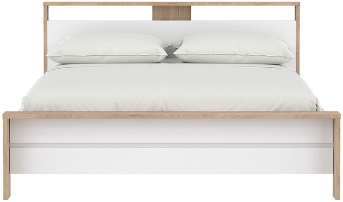 Next bed met 1 legplank 160x200cm hoogglans wit.