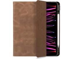 Rosso Elite Hoes Geschikt voor Samsung Galaxy Tab S10 Ultra / S9 Ultra - 2-in-1 Echt Leer Book Case en Back Cover - Magnetisch Uitneembaar Hoesje - Beschermhoes Bruin