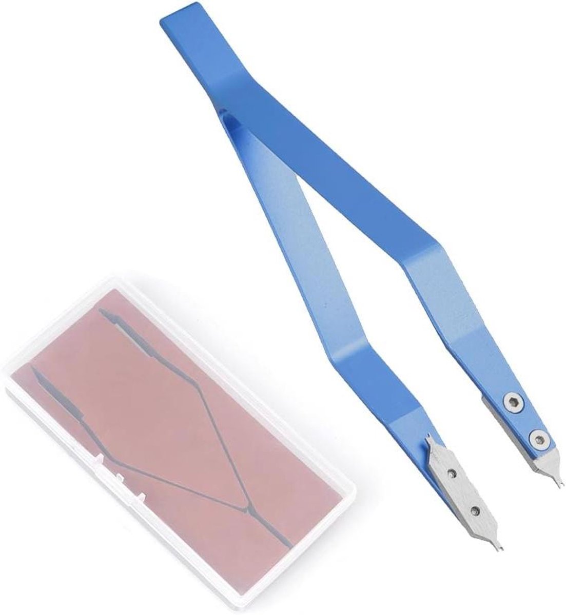 ByShane - V-vormige pincet voor horloges - Metaal - Gereedschapset voor horloge reparatie - Veer bar - Band verwijdering - Accessoires met opbergdoos - Horloge reparatiegereedschap