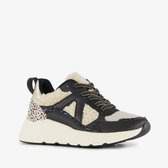 Blue Box meisjes dad sneakers met teddy inzet beige zwart - Maat 31 - Uitneembare zool
