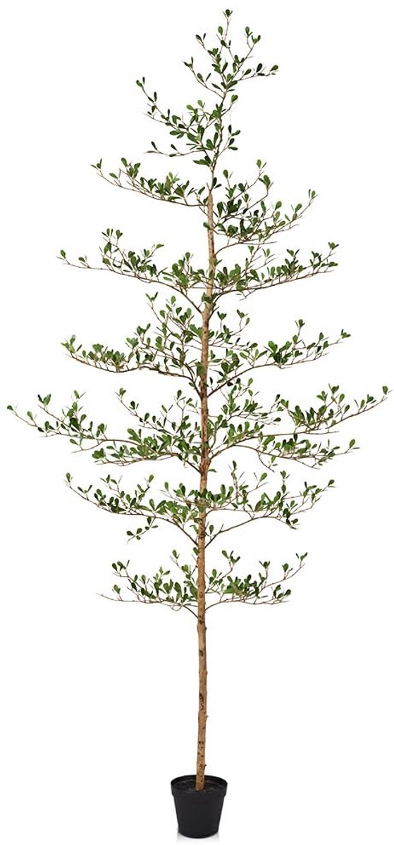VeriNatural Kunstplant 210 cm Groot Balkondecoratie Kunstplanten Net als Echt – 495 Bladeren UV-bestendig Verstelbare Takken Echte Houten Stam – Woonkamer Kantoor Buitendecoratie voor Stijlvolle Kamers