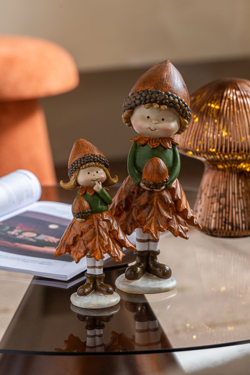 figuur Jongen + Meisje - polyresin - mix - small - 2 stuks