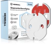 *Nieuw* Heimdall Premium Stopcontactbeveiliging – 12 Stuks | Voor Nederlandse Stopcontacten (Type F) | Zelfsluitend & Extra Sterke 3M VHB Tape | Wit