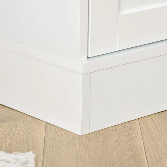 Sweiko Boekenkast - Vitrinekast - Glazen deuren - 76 × 40 × 178.5 cm - Wit