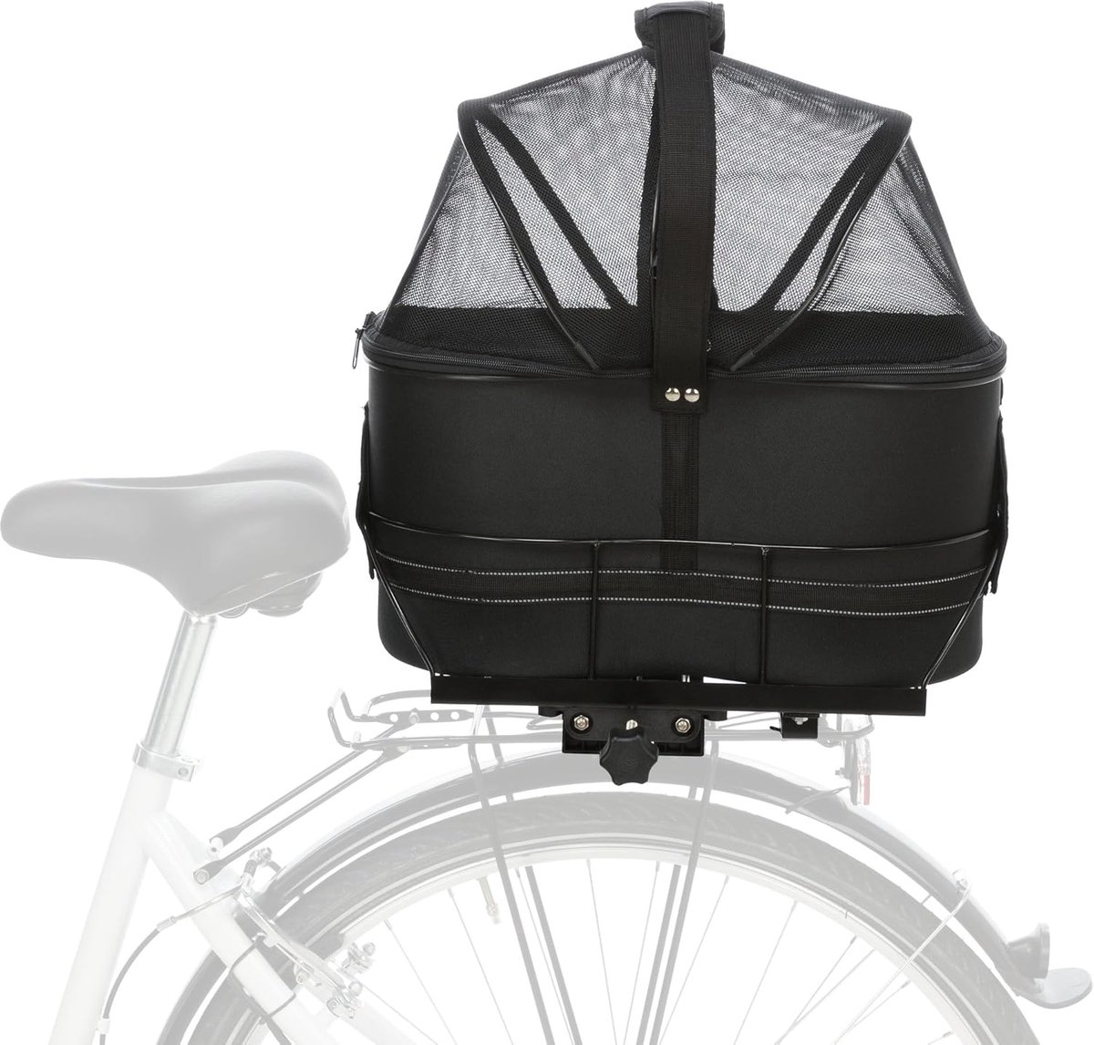 RFWR® Fietsmand voor brede bagagedrager - 29 x 42 x 48 cm - Zwart