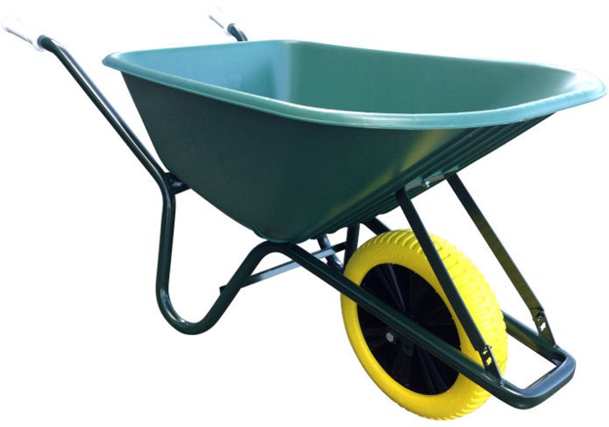 Fort Kruiwagen 100 Liter Met Plastic bak en Massief Wiel