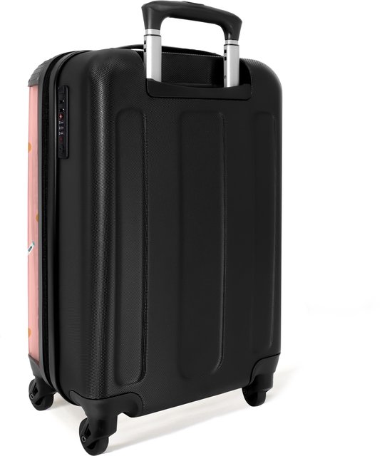NoBoringSuitcases.com® - Valise enfant - Valise trolley enfant pour garçons et filles - Symboles médicaux sur fond rose - Valise Bagage à main légère - Valise trolley enfant - Valise trolley à roulettes - Convient aux formats 55x40x20 et 55x35x25