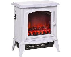 Fireplace - Elektrische Inbouwhaard - Elektrische Kachel - Efficiënte Verwarming - Fireplace Heater - Draagbare - Gesimuleerde vlam - Instelbare thermostaat - Oververhittingsbeveiliging - tot 25 m² - Tot 2000W - Wit
