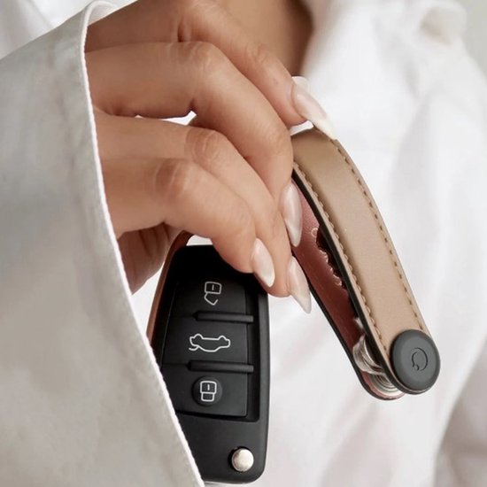Orbitkey Premium Leather 2.0 Porte-clés cacao rose