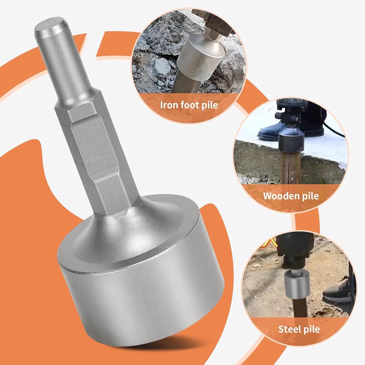 Pilota Per Pali Terra Driver SDS HEX - Per Infilare Paletti In Legno/tubi Con Martello Demolitore