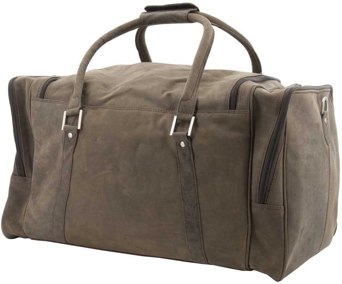Bear Design Dark Nature Leren Reistas - Handbagage 53 x 32 x 29 cm - Donker Bruin
