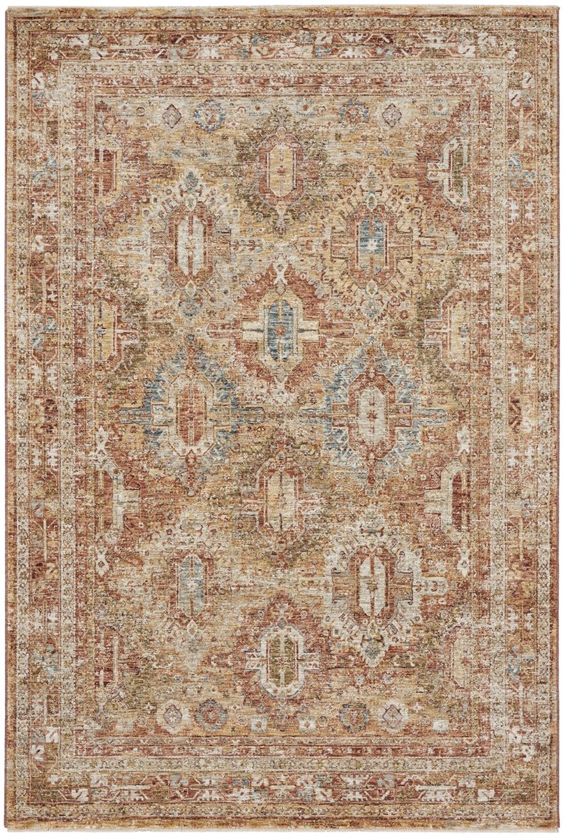 Nourison Sahar Rust SHR01 Vloerkleed - 239 x 315 cm - Oranje,Beige - Rechthoekig, Loper - Polyester - Eetkamer, Woonkamer, Slaapkamer - Ethnisch - Vintage, Klassiek