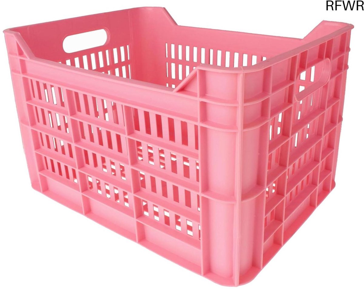 RFWR® Fietskrat 30 liter - Kunststof - Roze - Voor Fietsen