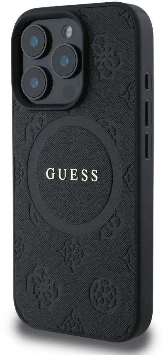 GUESS, Backcover Geschikt voor Apple iPhone 16 Pro Bestendig MagSafe, Zwart