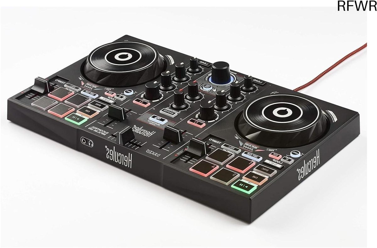 RFWR® DJ Controller voor Beginners met Ingebouwde Geluidskaart en Interactieve Hulp