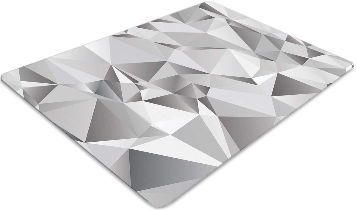 Tulup Vloerbeschermer - Grijze 3D-Kubussen Bureaustoel Vloerbeschermer - 100 x 70 cm - Grijs Vloerbeschermer Tapijt - Bureau Stoel Mat - Vloerbeschermer Groot - Stoel Mat - Werkplekdecoraties