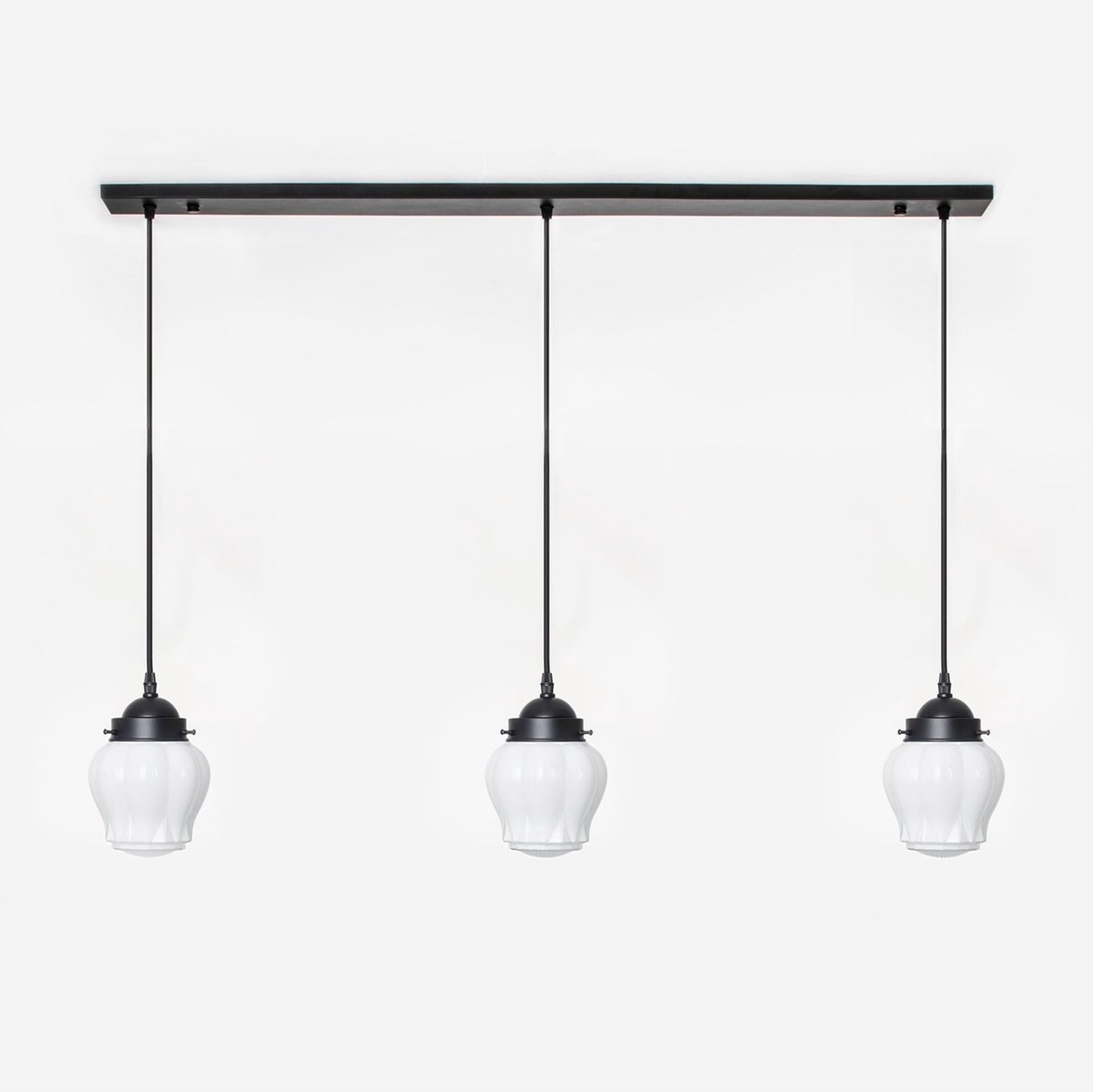 Coloured by Art 3 x Eden lampen aan plafondbalk Moonlight - Art Deco Trade Zwart