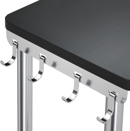 Hoekplank van bamboe met 3 niveaus (H38 cm) Ada Zwart