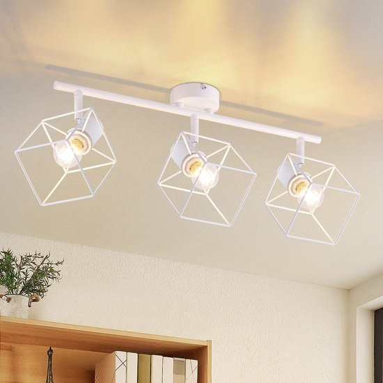 FRIDEKO HOME Plafondlamp voor woonkamer, moderne plafondlamp van metaal, E27-fitting, 1 vlam, ronde lampenkap, hanglamp voor keuken, hal, slaapkamer