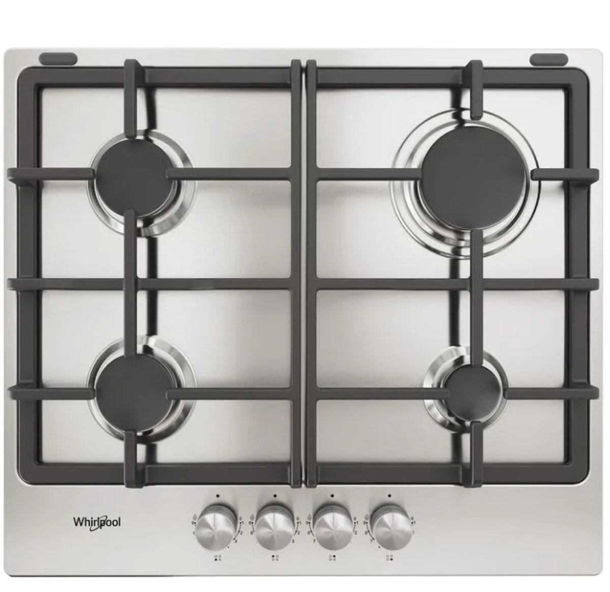 gaskookplaat 58cm 4 branders 7800w RVS - whirlpool - TGML660IX