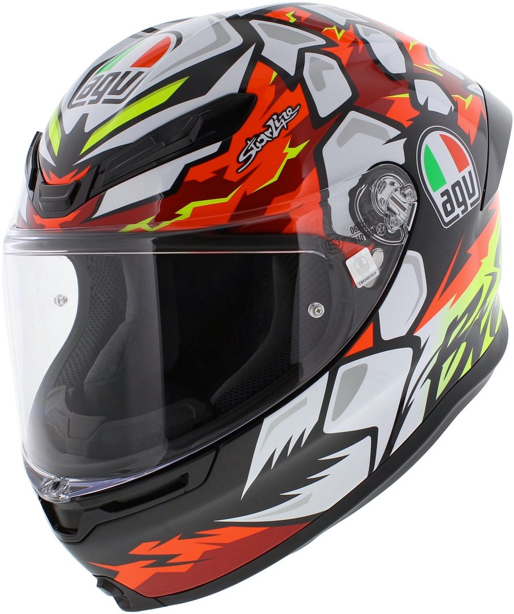 AGV K6 S Bezzecchi 2024 Motorhelm zwart rood wit geel XL