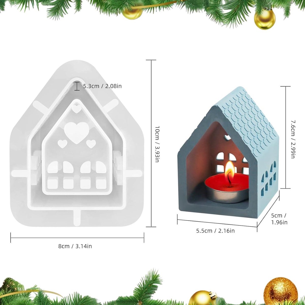 Kabouter Siliconen Mal Voor Kerstmis - Doe-het-zelf Gietvorm Voor Kaarshouder Gips