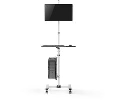 Maclean professionele Monitorstandaard - mobiel computerwerkstation op wielen - Pc-monitorstandaard houder 17-32 -, max 20kg, MC-793
