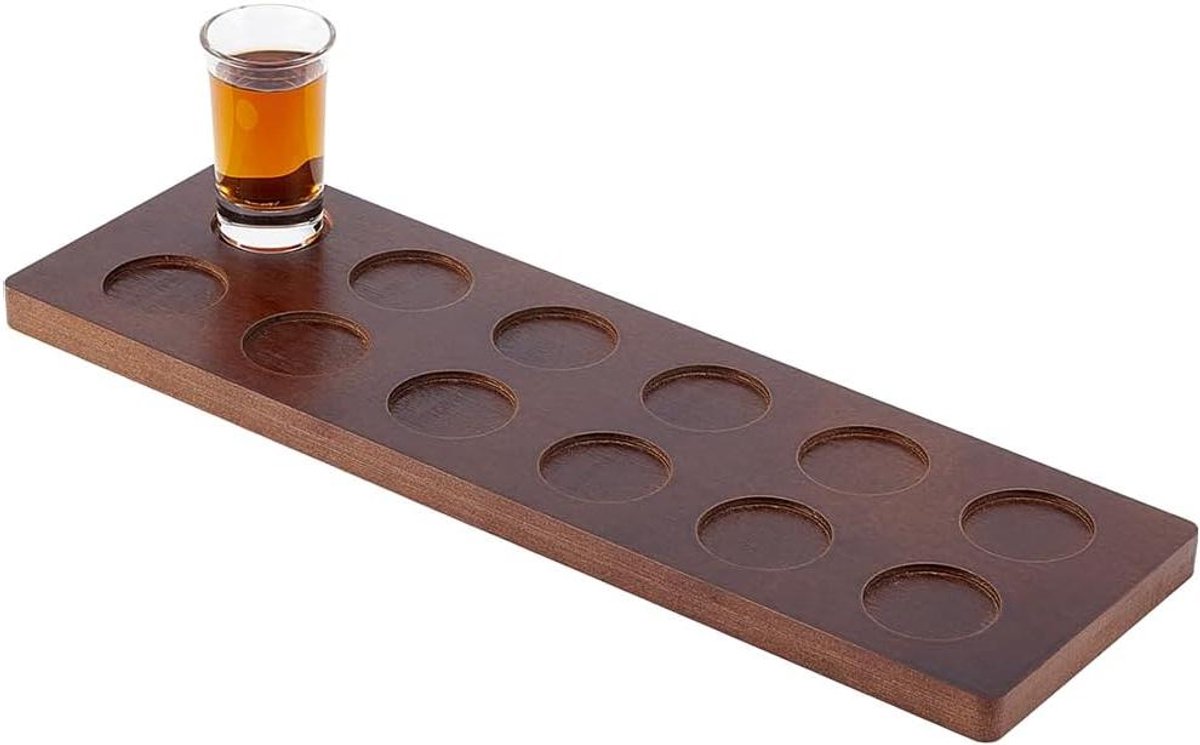 Allecto Plus - Houten Shot Glass Houder Flight Board - Serveerlade voor Restaurant en Bar - Glazen Cup Tray - Feest en Familie Collectie