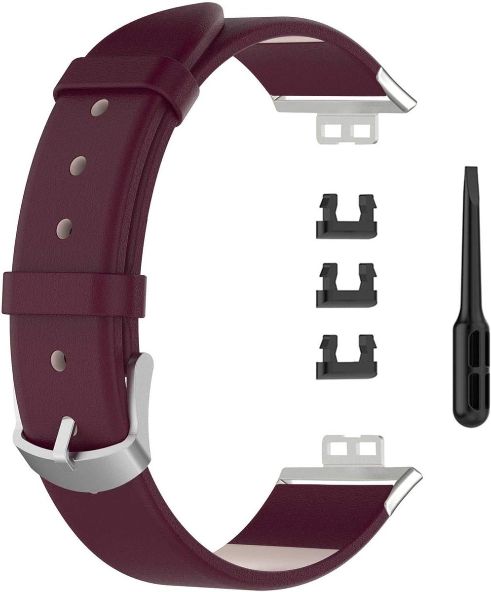 Allecto Plus - Lederen vervangende band voor smartwatch - compatibel met Watch FIT - Sportieve polsband - Horlogeband - Vervangende band met lederen materiaal - Zwart - Verstelbaar - Duurzaam.