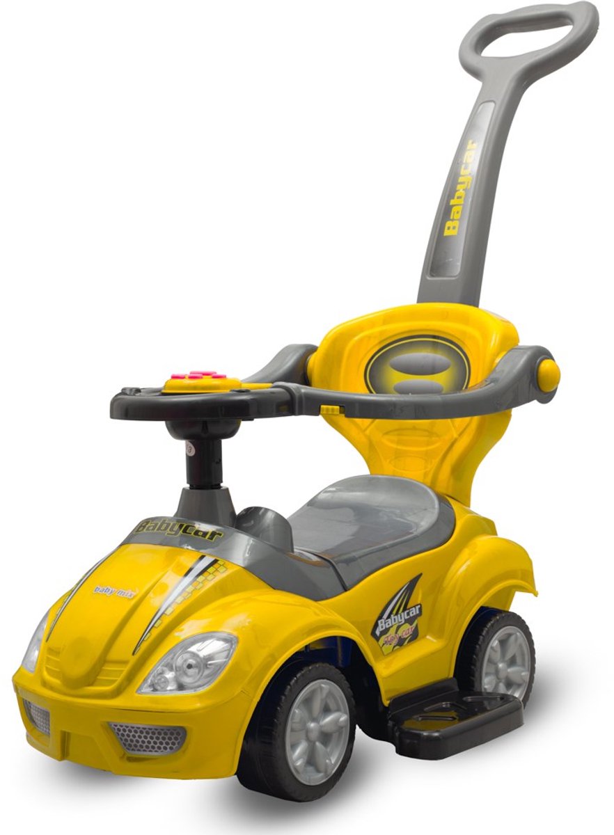 Baby Mix 3-in-1 Loopauto met Duwstang