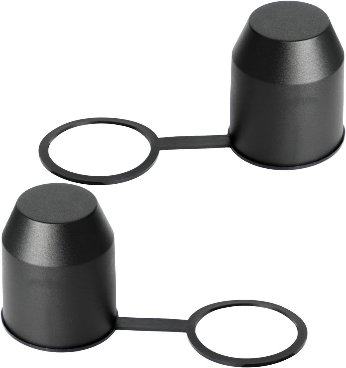 Allecto Plus - 50 mm Universele Trekhaak Kogelafdekkap - Set van 2 | Stofdichte en Waterdichte Zwarte Beschermkappen voor Vrachtwagen en Aanhangwagen Trekhaken