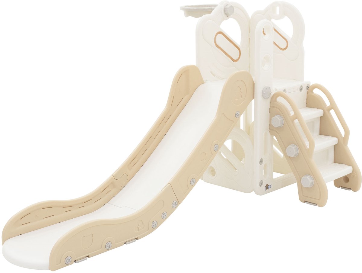 Kinderspeeltoren 3in1 indoor vanaf 3 jaar met glijbaan, basketbalring en klimwand JOYZ