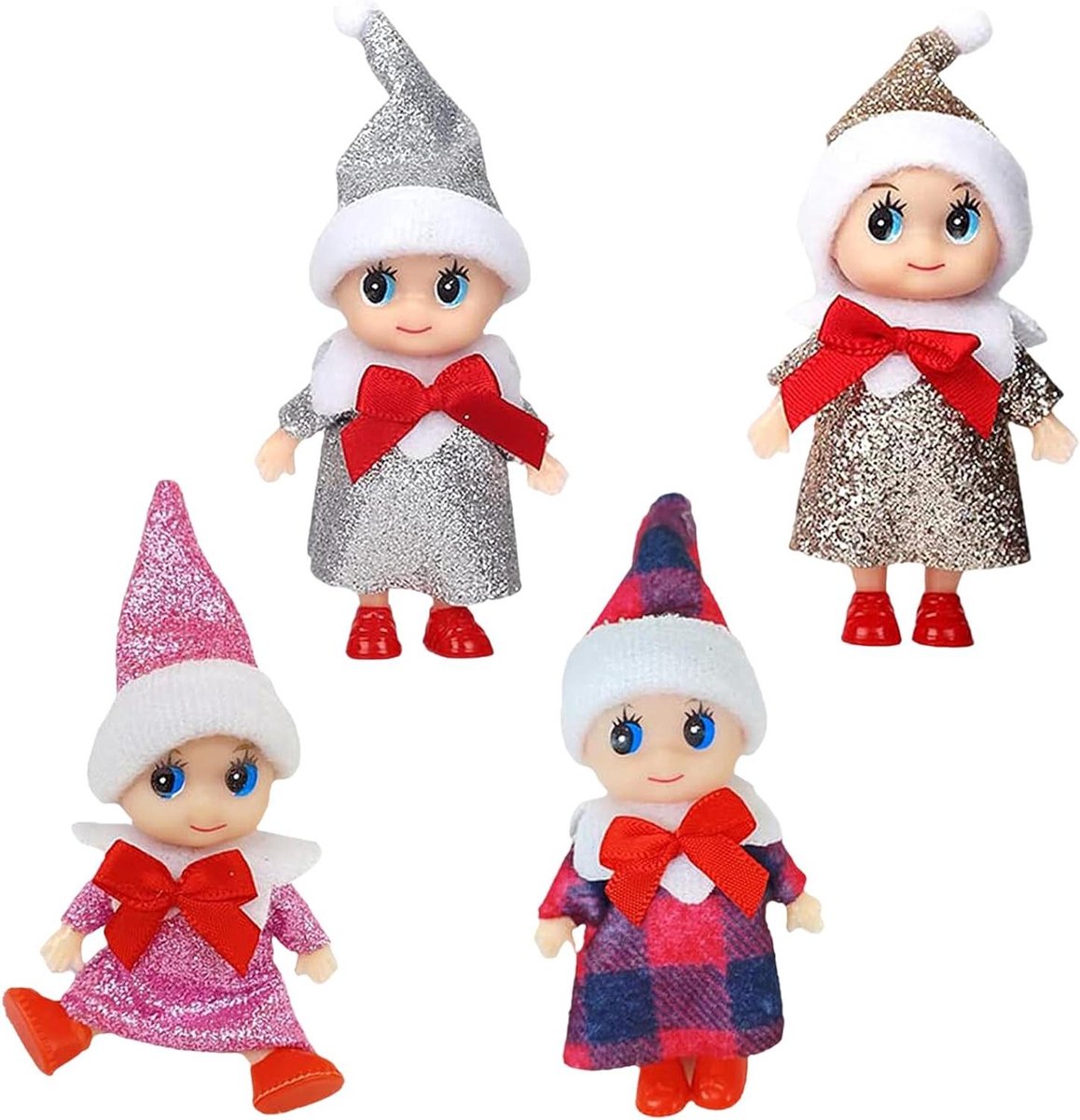 Allecto Plus - Kerst Kabouterfiguren Set - Decoratieve Mini Kerstelfen voor Kinderen en Volwassenen - Kerstspeelgoed en Decoraties