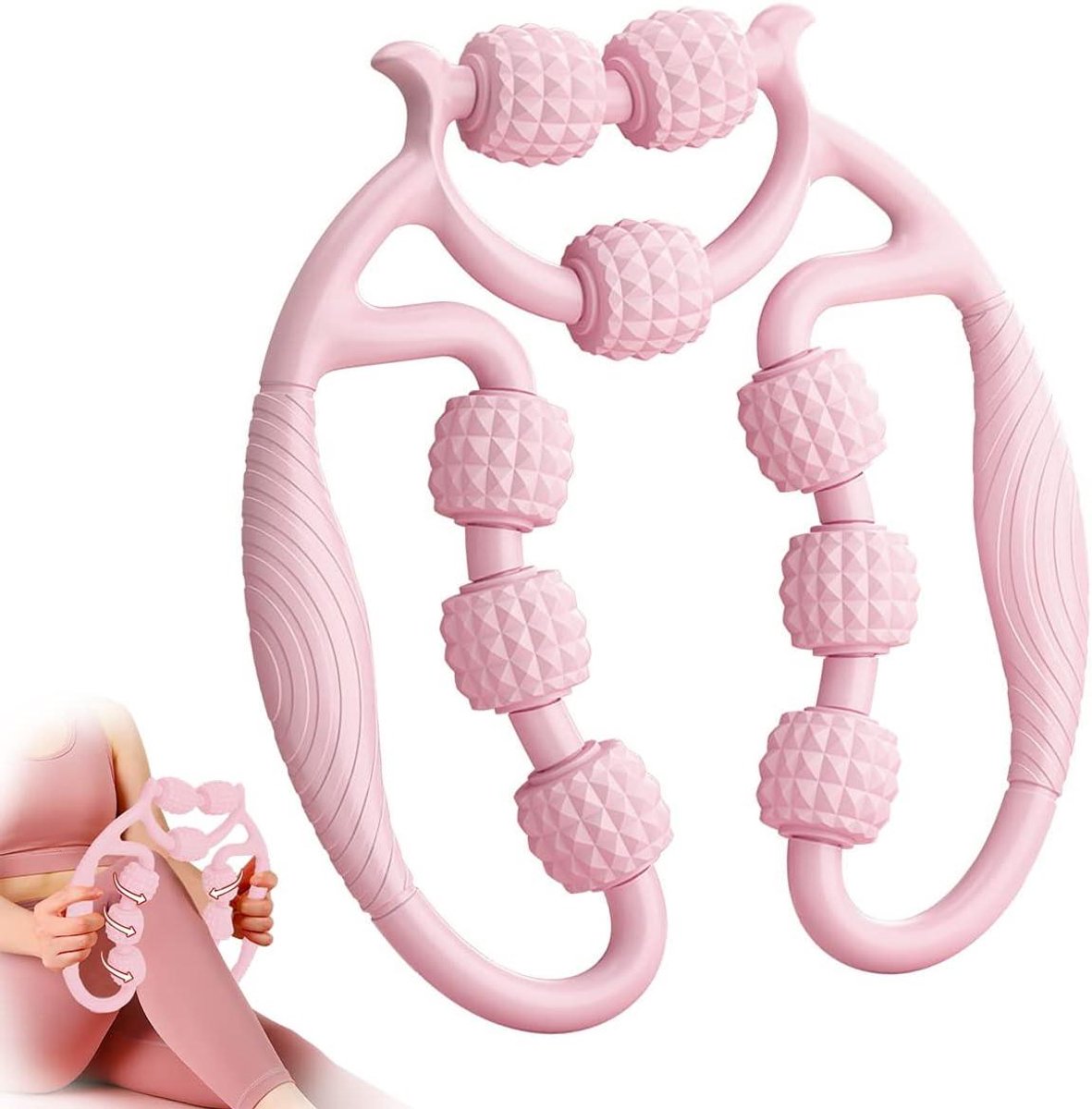 Goedkoopste Diepe Weefselmassage Roller voor Benen | Cellulitis Massageapparaat met Handvat (Roze