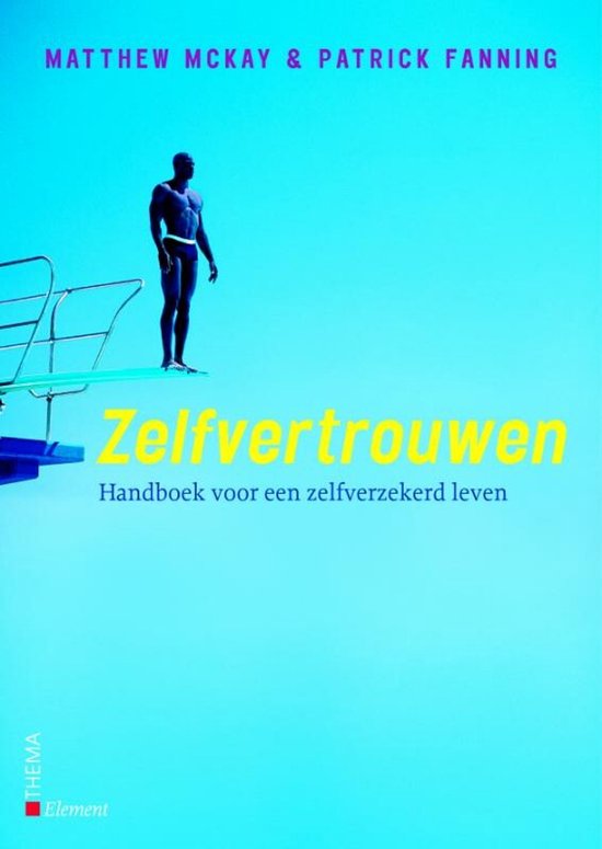 Boekomslag van Zelfvertrouwen door Matthew McKay & Patrick Fanning, met een man op een duikplank.