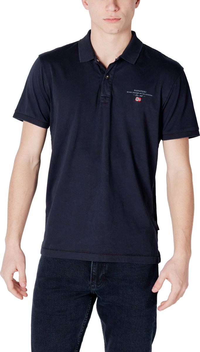 Classic Short Sleeve Polo with Button Fastening Polo Shirts Blauw