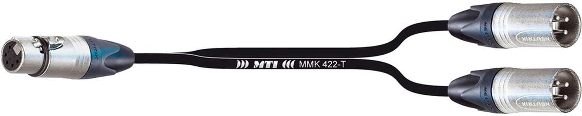MUSIC STORE XLR/f 5-Pol op 2x XLR/m 30 cm Splitkabel, Neutrik - Y-adapterkabel