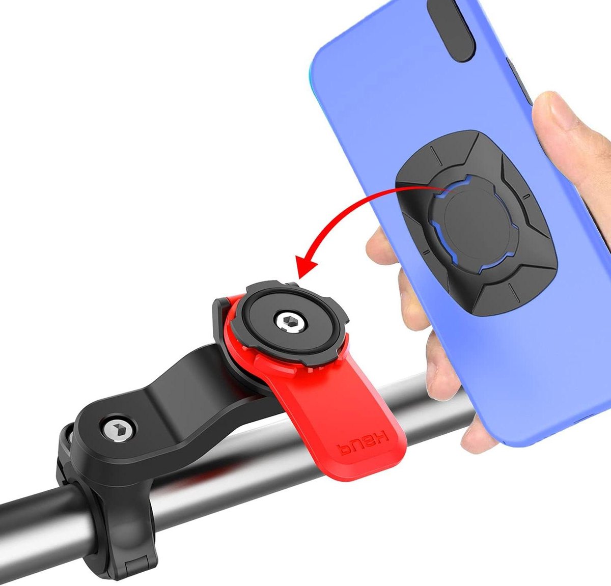 Allecto Plus - Universele Fietstelefoonhouder voor Motorfiets en Mountainbike met Stuurhouder - Klassiek en Elektrisch - Handige Accessoire voor Veilig Fietsen