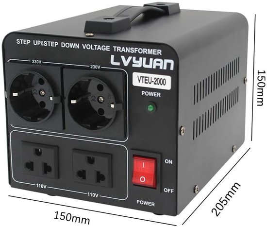 Huidige Transformator 220V naar 110V Converter 2000W Maximaal Huidige Transformator 220V naar 110V Converter 2000W Maximaal