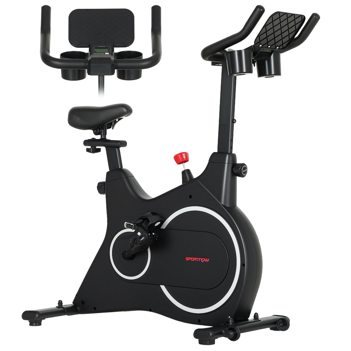 Afbeelding 3 van SPORTNOW-Liegeergometer-Stahl-97L x 52B x 103-113H cm-Schwarz