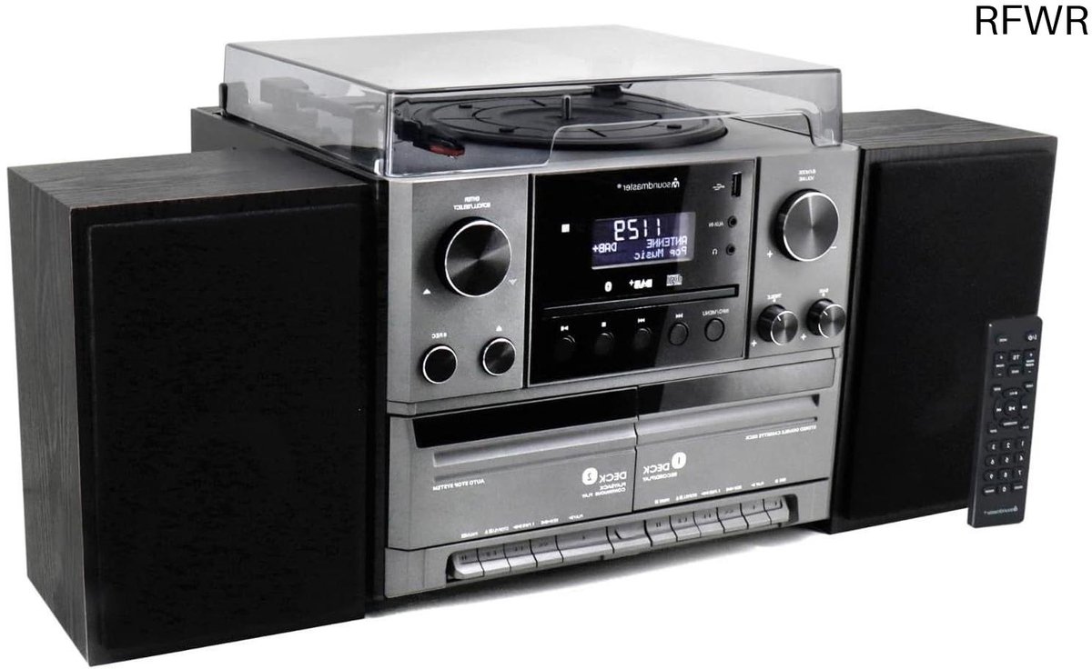 RFWR® Hifi-stereosysteem met platenspeler, CD-speler en Bluetooth voor optimale muziekbeleving