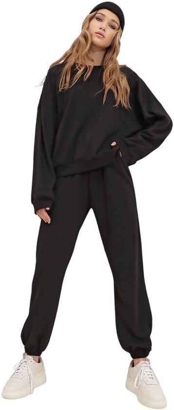 Survêtement basique kaki à col rond et deux fils pour femme, style Trend Alaçatı, Alc-507-669-001