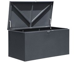 Lifetime® Kunststof Kussenbox staal 509 Ltr - 132x70x67cm - Antraciet