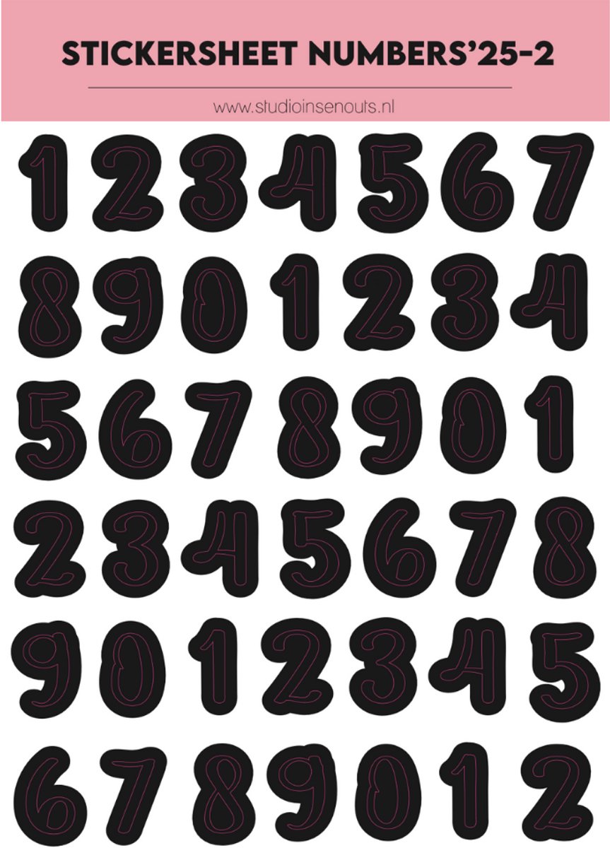 Stickervel Numbers-2 | Cijfers '25