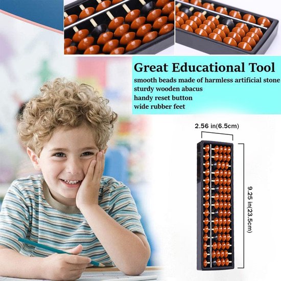 Abacus Chinese vintage - abacus calculator - ancient Chinese abacus - pearl arithmetics - Chinese abacus for children math calculation tool van ABA — afbeelding 4